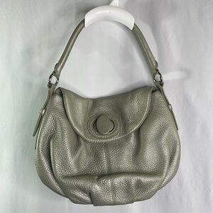 👜 Talbots pewter pebbled leather shoulder bag
